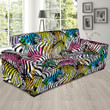 Colorful Neon Zebra Pattern Theme Sofa Cover