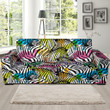 Colorful Neon Zebra Pattern Theme Sofa Cover