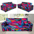 Multicolor Abstract Trippy Paint Pattern Print Sofa Cover