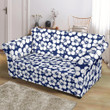 Multi Blue Hibiscus Flower Tropical Pattern Sofa Cover