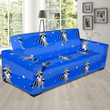 Blue Pattern Raccoon Theme Sofa Cover