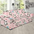 Pink Cute Raccoon Pattern Theme Sofa Cover