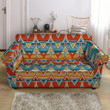 Kente African Orange Blue Yellow Pattern Sofa Cover
