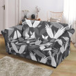 White And Grey Angel Wings Pattern Sofa Cover