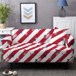 Red White Stripe Pattern Home Decoration For Living Room Sofa Cover