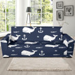 White Humpback Whale Theme Sofa Cover