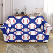 Baseball Blue Background Form Print Sofa Cover