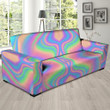 Neon Color Holographic Trippy Print Sofa Cover