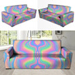 Neon Color Holographic Trippy Print Sofa Cover