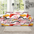 Cherry Blossom Koi Fish Pattern Background Sofa Cover