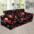 Red And Black Firefighter Background Sofa Cover