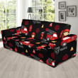 Red And Black Firefighter Background Sofa Cover