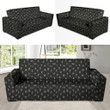 Black Leather And Futhark Viking Sofa Cover