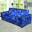Blue Neon Bandana Pattern Print Sofa Cover