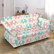 Elephant Baby Pastel Face To Face Bright Theme Sofa Cover