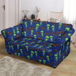 Alien Green Ufo Space Pattern Sofa Cover