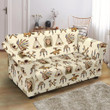 Native Indian Cream Themed Pattern Sofa Cover