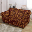 Agricultural Brown Wheat Pattern Maroon Theme Sofa Cover
