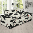Black Swan Pattern Background Sofa Cover