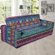Multicolor Native Aztec Trippy Striped Print Sofa Cover