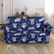 Koala Blue Themed Cute Pattern Sofa Cover