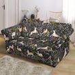 Deer Floral Jungle Style Pattern Print Sofa Cover