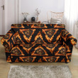 Eye Of Horus In Flame Pattern Sofa Cover