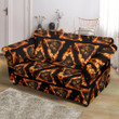 Eye Of Horus In Flame Pattern Sofa Cover