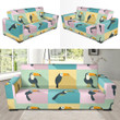 Watercolor Parrot Theme Sofa Cover