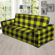 Yellow Plaid Background Sofa Cover