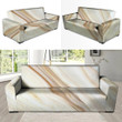 Brown Beige Marble Pattern Print Sofa Cover