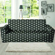 Black Leather And Tiny Polka Dot Sofa Cover
