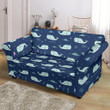 Narwhal Design Pattern Print Blue Sofa Cover