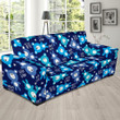 Little Teddy Bear Blue Dark Blue Pattern Sofa Cover