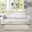 White Gold Marble Pattern Sofa Cover