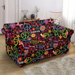 Peace And Love Sign Colorful Pattern Sofa Cover