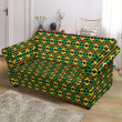 African Geometric Green And Yellow Pattern Sofa Cover