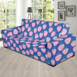 Blue Strawberry Pattern Background Sofa Cover