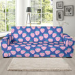 Blue Strawberry Pattern Background Sofa Cover