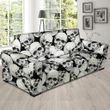 Skull White Colorful Theme Sofa Cover