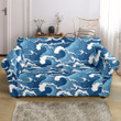 Wave Themed Pattern Print Sofa Cover