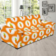 Orange And White Carrot Pattern Background Sofa Cover