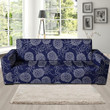 Dark Blue Pineapple Pattern Print Sofa Cover