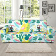 Pastal Parrot Bird Floral Pattern Theme Sofa Cover