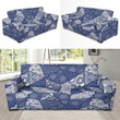 Blue Patchwork Pattern Background Sofa Cover