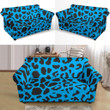Cheetah Blue And Black Texture Pattern Sofa Cover