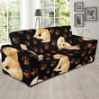 Golden Retriever Paw Pattern Background Sofa Cover