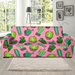 Cactus Pink Pattern Background Sofa Cover