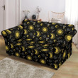 Sun Moon Golden Design Theme Sofa Cover