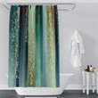 Striped Watercolor Boho Style Deep Ocean Shower Curtain Bathroom Decor